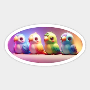 Kawaii Birds Sticker